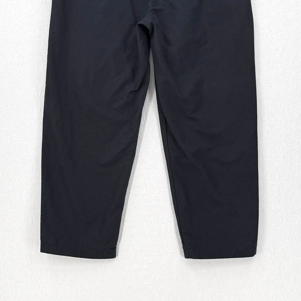 COS Linen Blend High Rise Pleated Pants Womens 14 Navy Blue Ankle Balloon